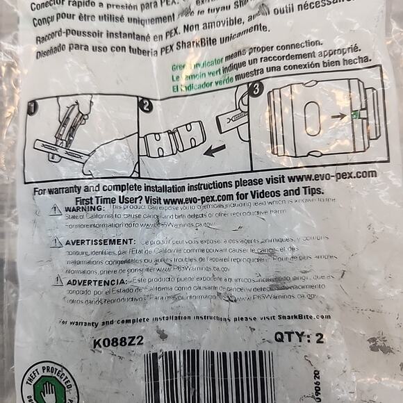 SharkBite EvoPEX Push-to-Connect 3/4" x 3/4" FNPT Coupling 2Packs of 2ct ea[108] - Picture 7 of 13